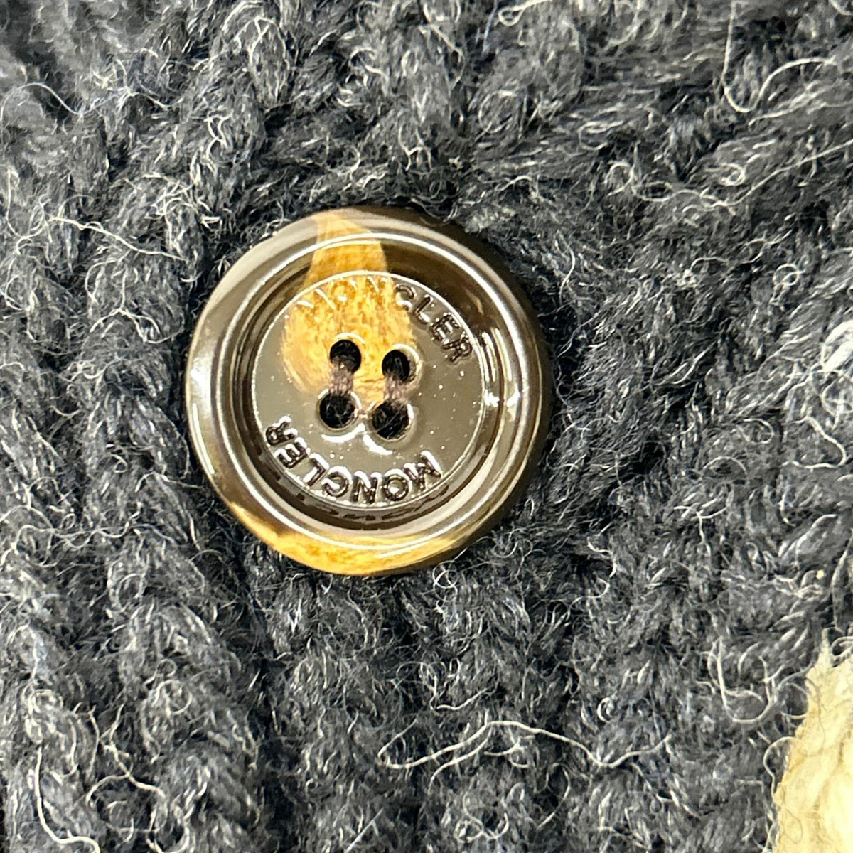 MAGLIONE TRICOT CARDIGAN x MONCLER Ivory Black Nordic Cowichan Sweater Size S