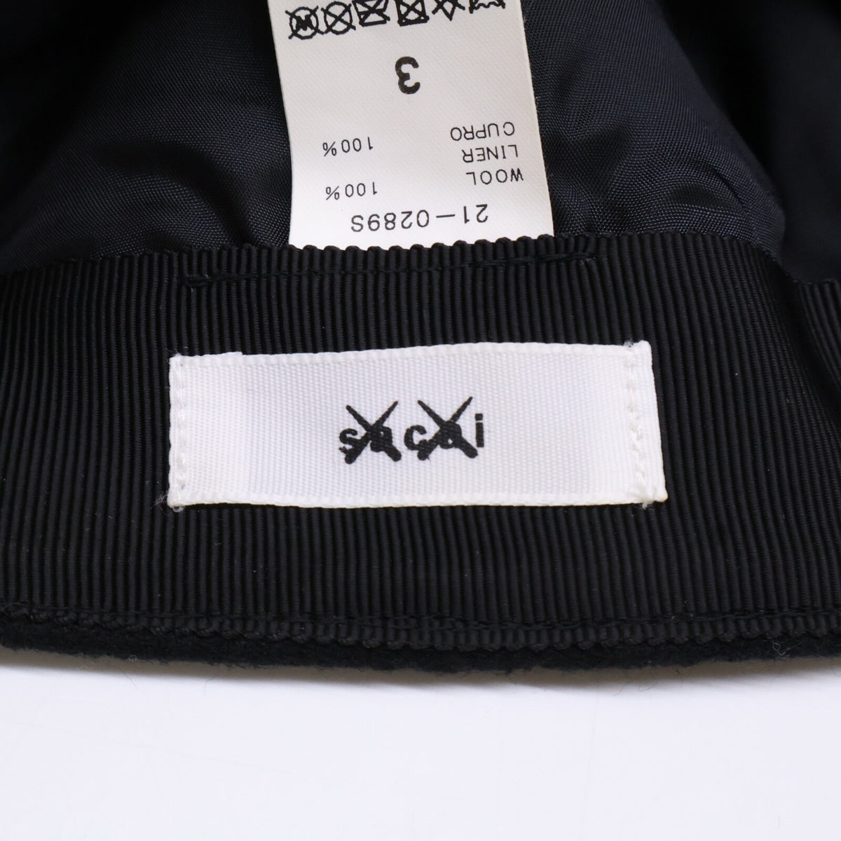 sacai KAWS 21AW Melton Wool Cap Black Size 3