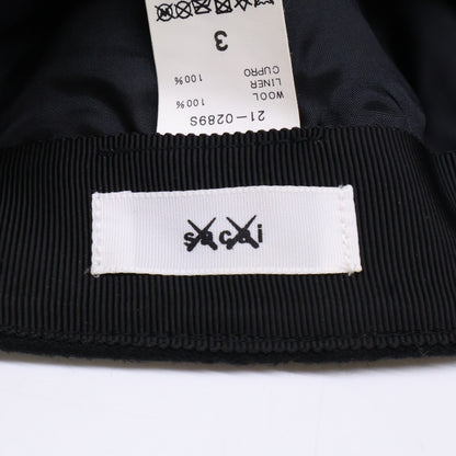 sacai KAWS 21AW Melton Wool Cap Black Size 3