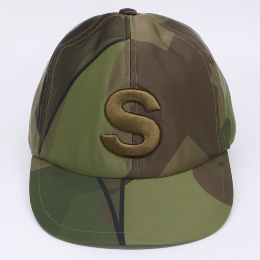 sacai KAWS 21SS Camo S-Logo Nylon Cap Green Size ONE SIZE