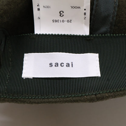 sacai 20AW S-Logo Wool Melton Cap Green Size 3