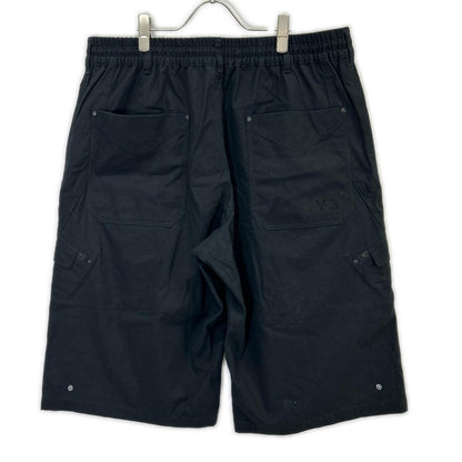 Y-3 Black Cotton Workwear Cargo Shorts Pants Size XL