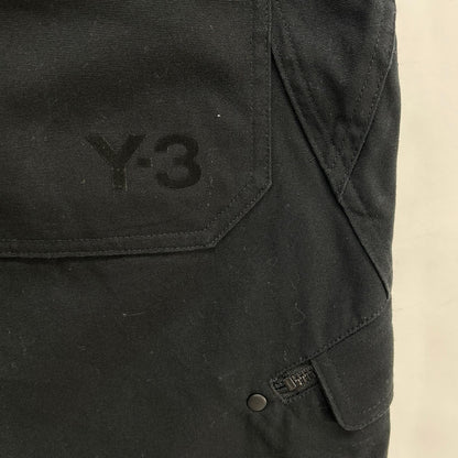 Y-3 Black Cotton Workwear Cargo Shorts Pants Size XL
