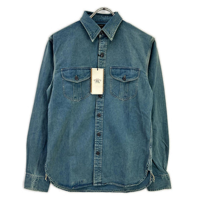 RRL Washed Indigo Herringbone Twill Workshirt Shirt Size XS