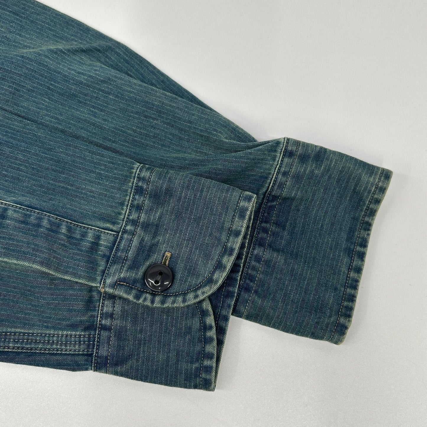 RRL Washed Indigo Herringbone Twill Workshirt Shirt Size XS
