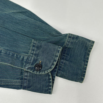 RRL Washed Indigo Herringbone Twill Workshirt Shirt Size XS
