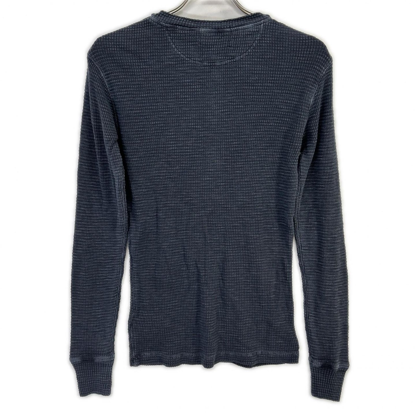 RRL Washed Grey Cotton Henley Waffle Long Sleeve Size XS
