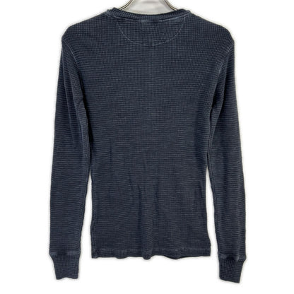 RRL Washed Grey Cotton Henley Waffle Long Sleeve Size XS