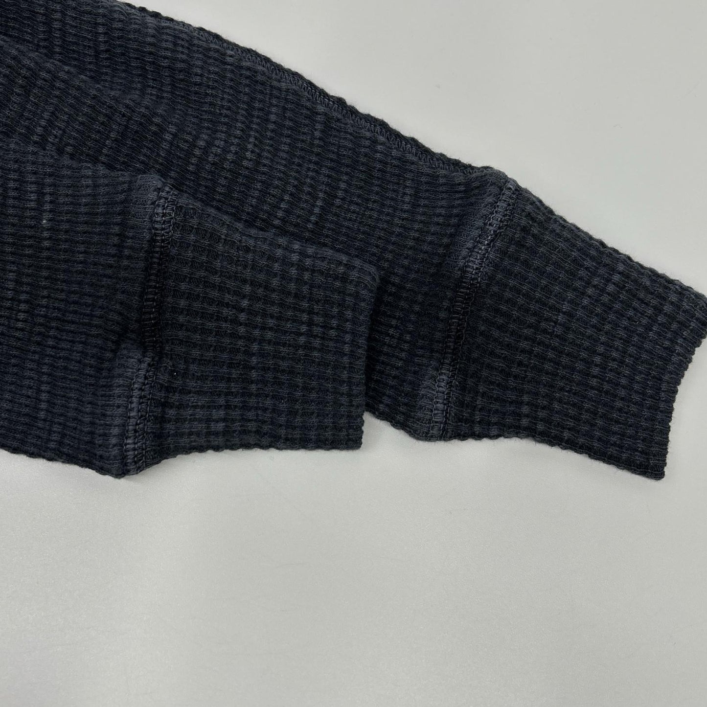 RRL Washed Grey Cotton Henley Waffle Long Sleeve Size XS