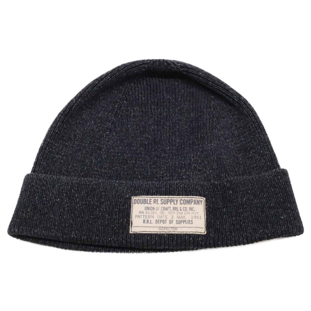 RRL Black Indigo Cotton Watch Cap Size ONE 47CM