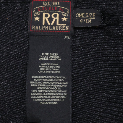 RRL Black Indigo Cotton Watch Cap Size ONE 47CM
