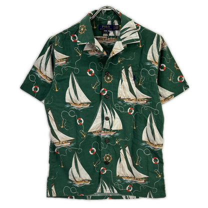POLObyRalphLauren Green Sailboat Oxford Camp Shirt Polo Size XS
