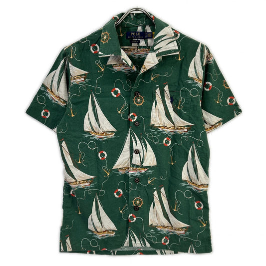 POLObyRalphLauren Green Sailboat Oxford Camp Shirt Polo Size XS