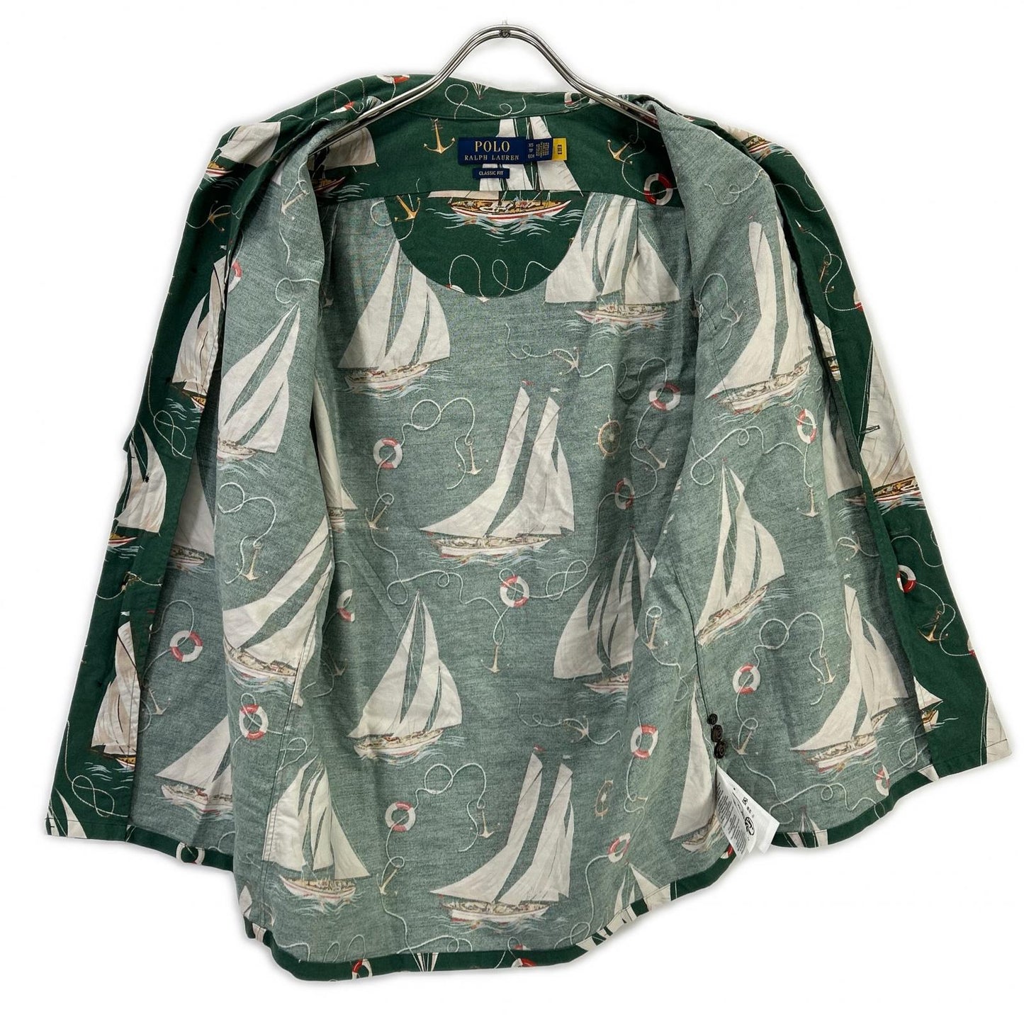POLObyRalphLauren Green Sailboat Oxford Camp Shirt Polo Size XS