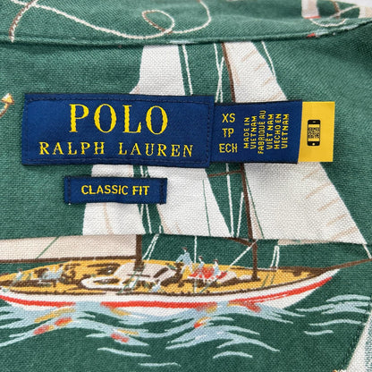 POLObyRalphLauren Green Sailboat Oxford Camp Shirt Polo Size XS