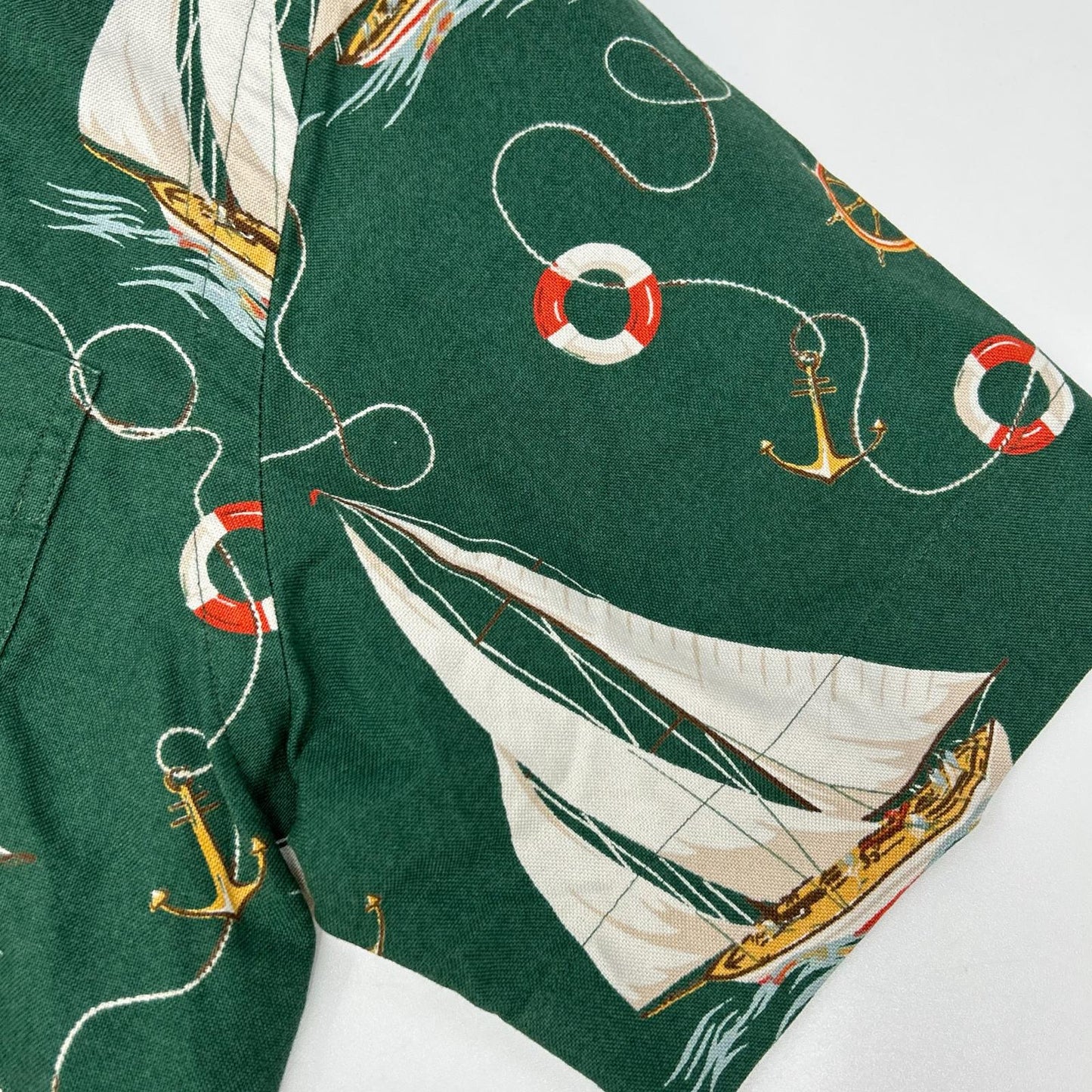 POLObyRalphLauren Green Sailboat Oxford Camp Shirt Polo Size XS
