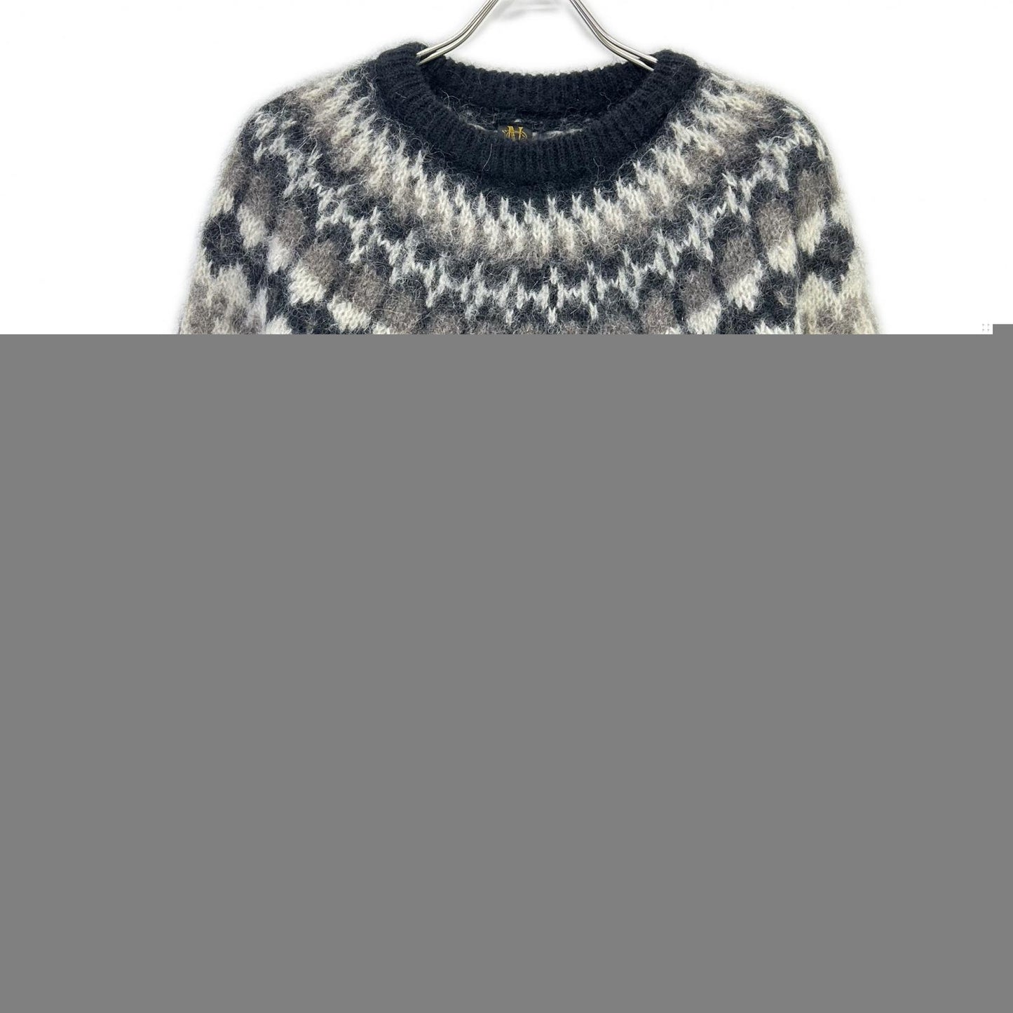 BATONER Black Mohair Nordic Crew Neck Sweater Size 1