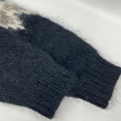 BATONER Black Mohair Nordic Crew Neck Sweater Size 1