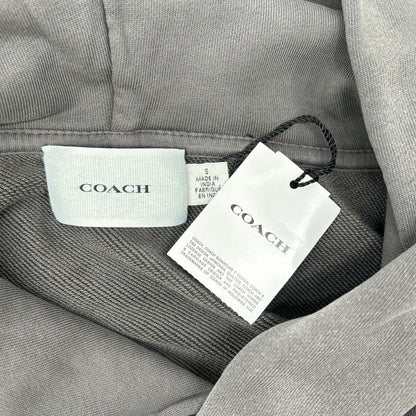 COACH Gray Garment Dye Dice Logo Relaxed Hoodie Size S