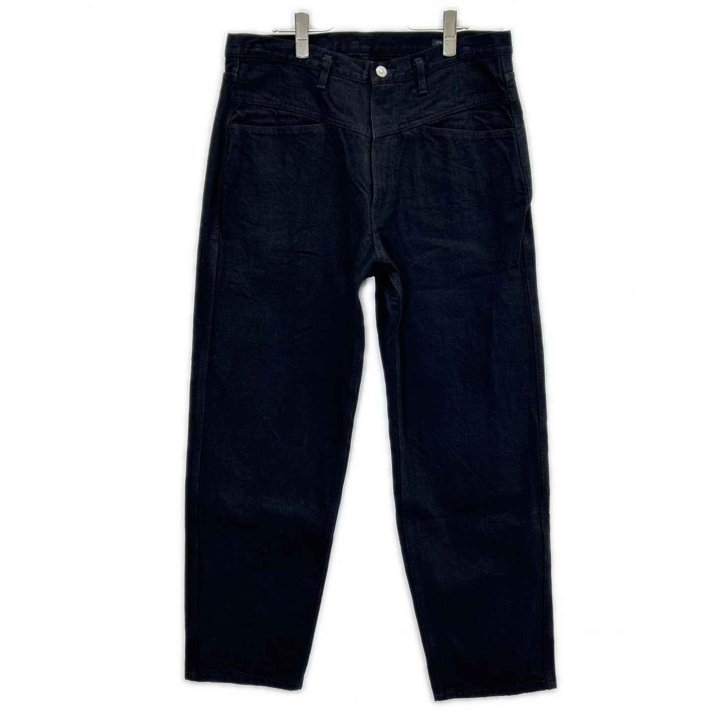 COMOLI C03-03005 Black Tapered Denim Jeans Size 2