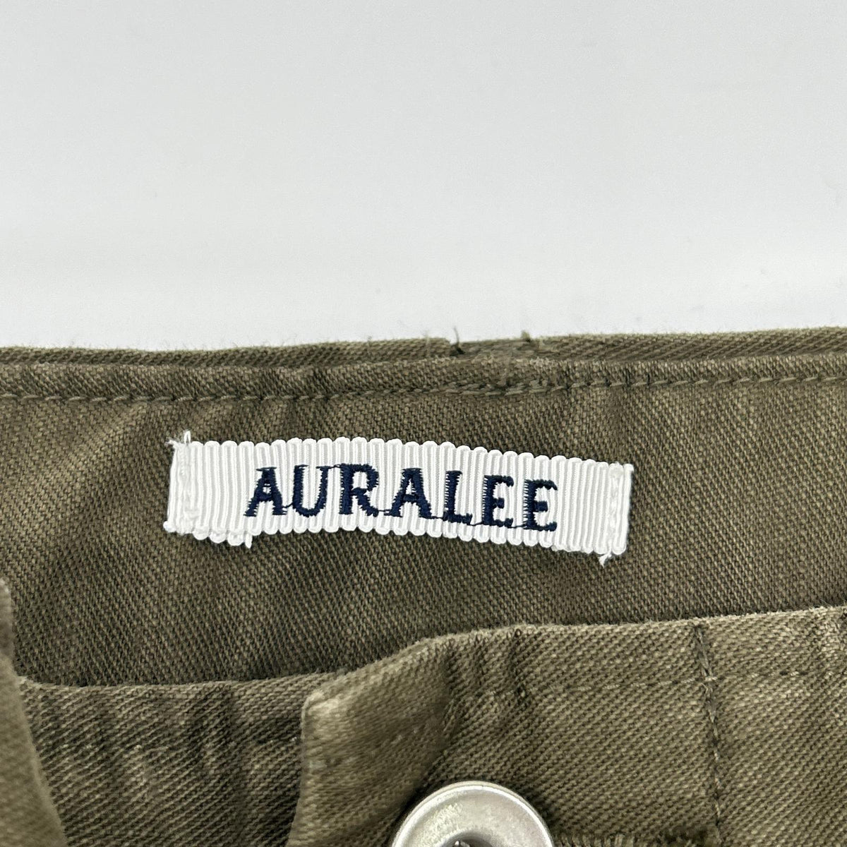 AURALEE 25AW Washed Baggy Satin Bleached Pants Green Size 5