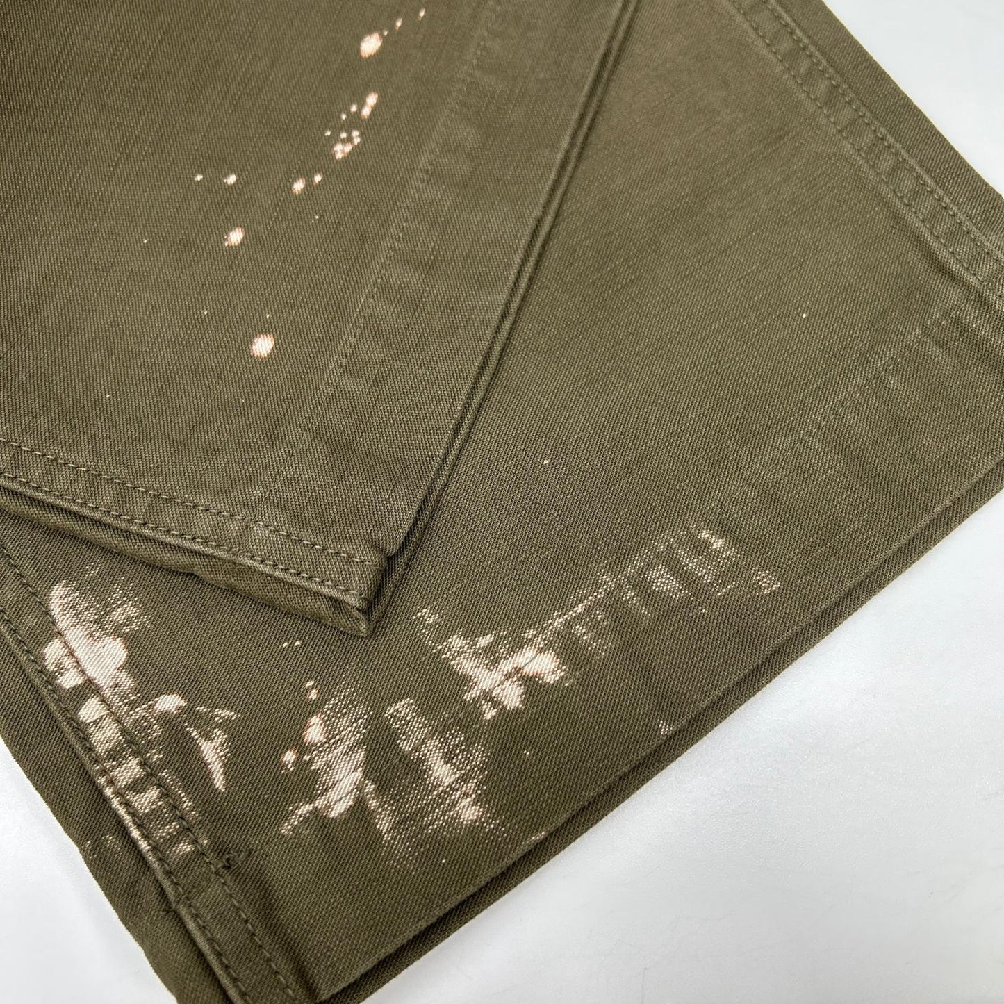 AURALEE 25AW Washed Baggy Satin Bleached Pants Green Size 5