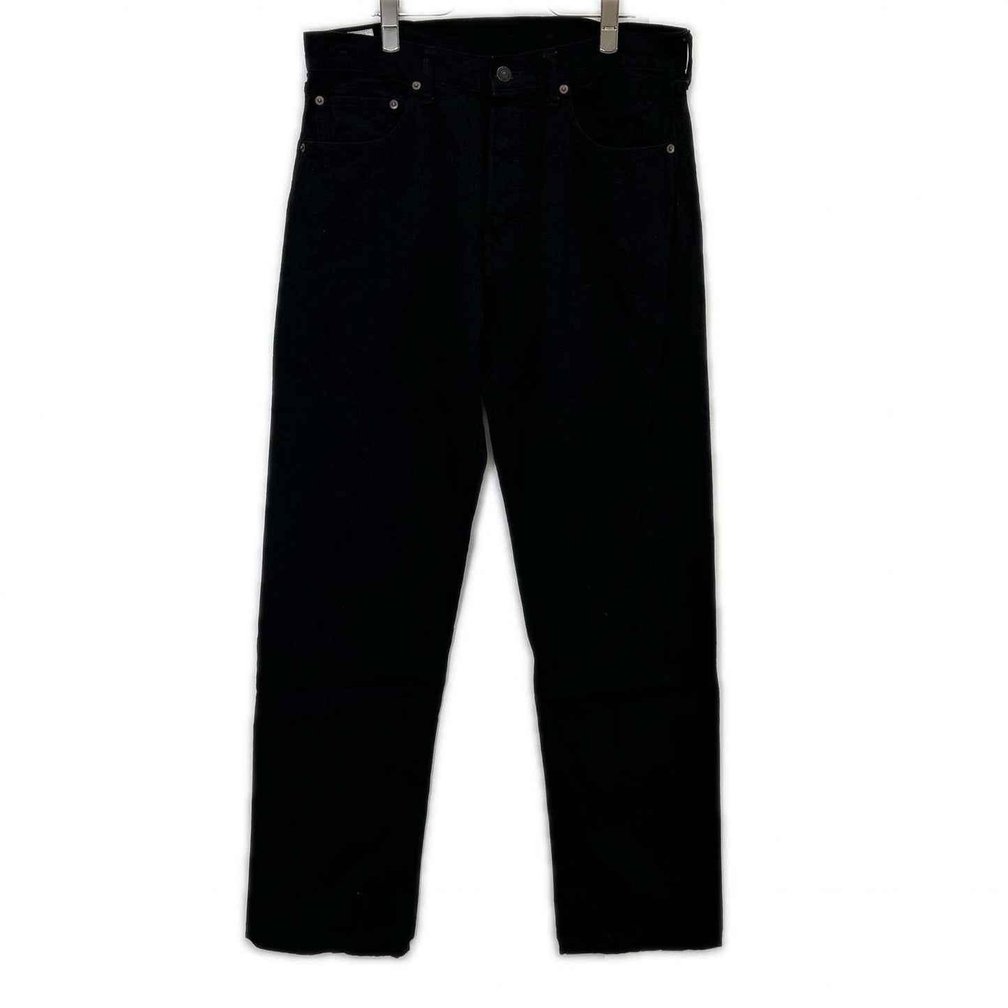 ANATOMICA 24SS Button Fly Tapered Black Denim Jeans Size 34