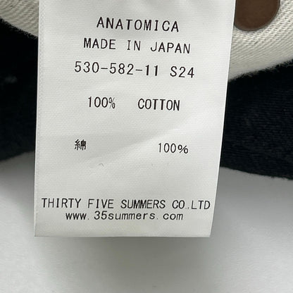ANATOMICA 24SS Button Fly Tapered Black Denim Jeans Size 34