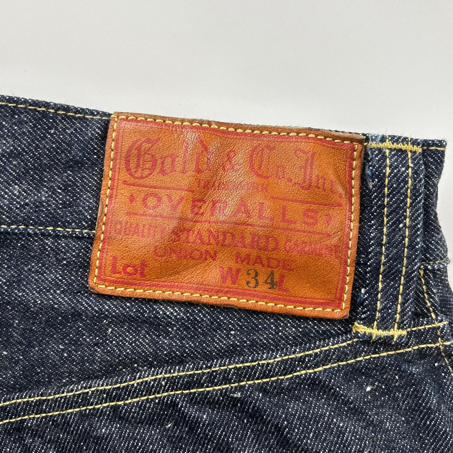 GOLD Recycled Suvin 14oz Denim 5-Pocket Pants Indigo Size L