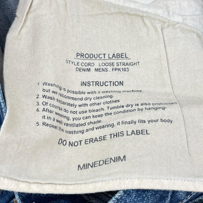 MINEDENIM L.Straight 5-Pocket Button Fly Jeans Indigo Size 9