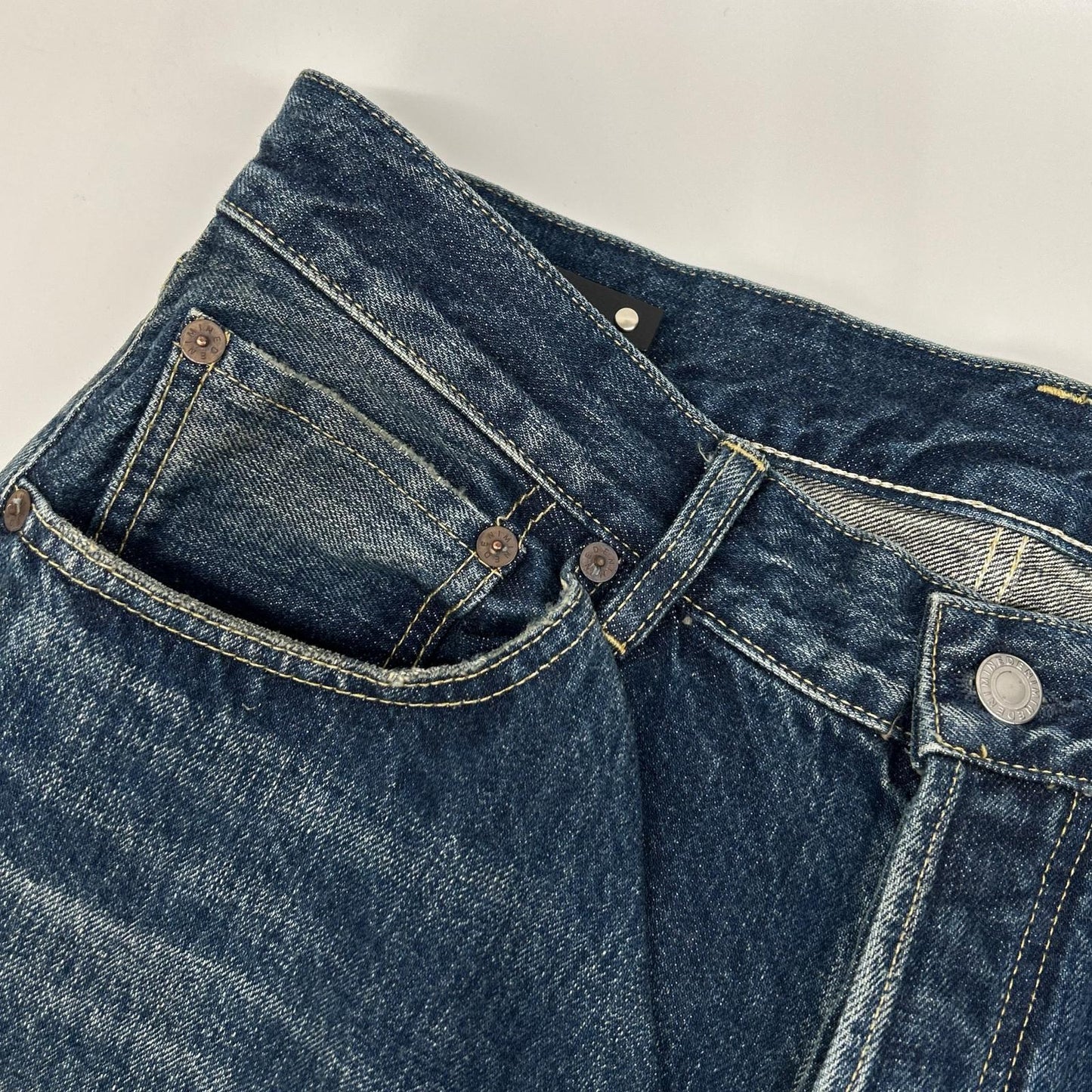 MINEDENIM L.Straight 5-Pocket Button Fly Jeans Indigo Size 9