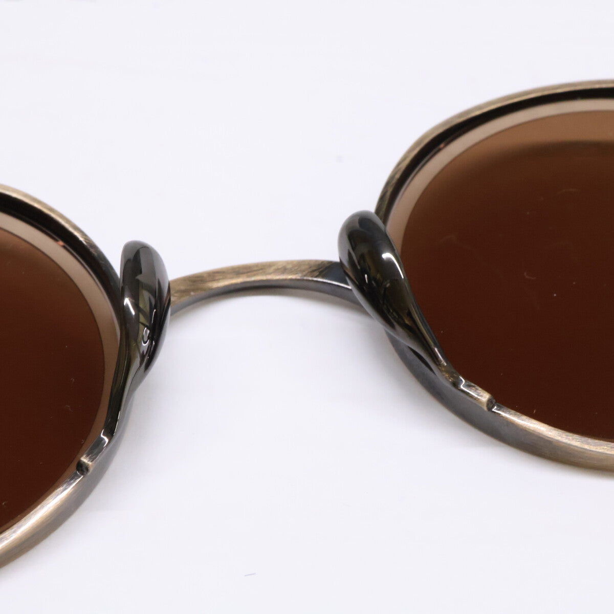 KameManNen KMN-99 AG Round Sunglasses Gold Size 43X22-145