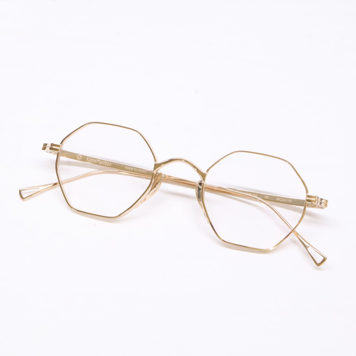 KameManNen KMN152 GD Octagon Eyeglasses Gold Size 46X23-145
