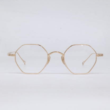 KameManNen KMN152 GD Octagon Eyeglasses Gold Size 46X23-145