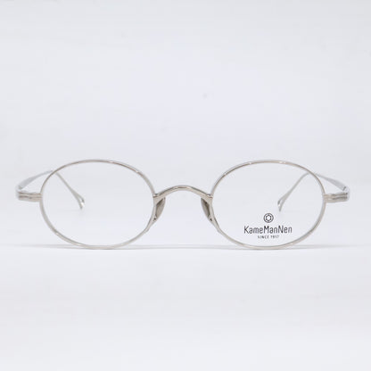 KameManNen KMN9918 TS Oval Eyeglasses Silver Size 45X22-145