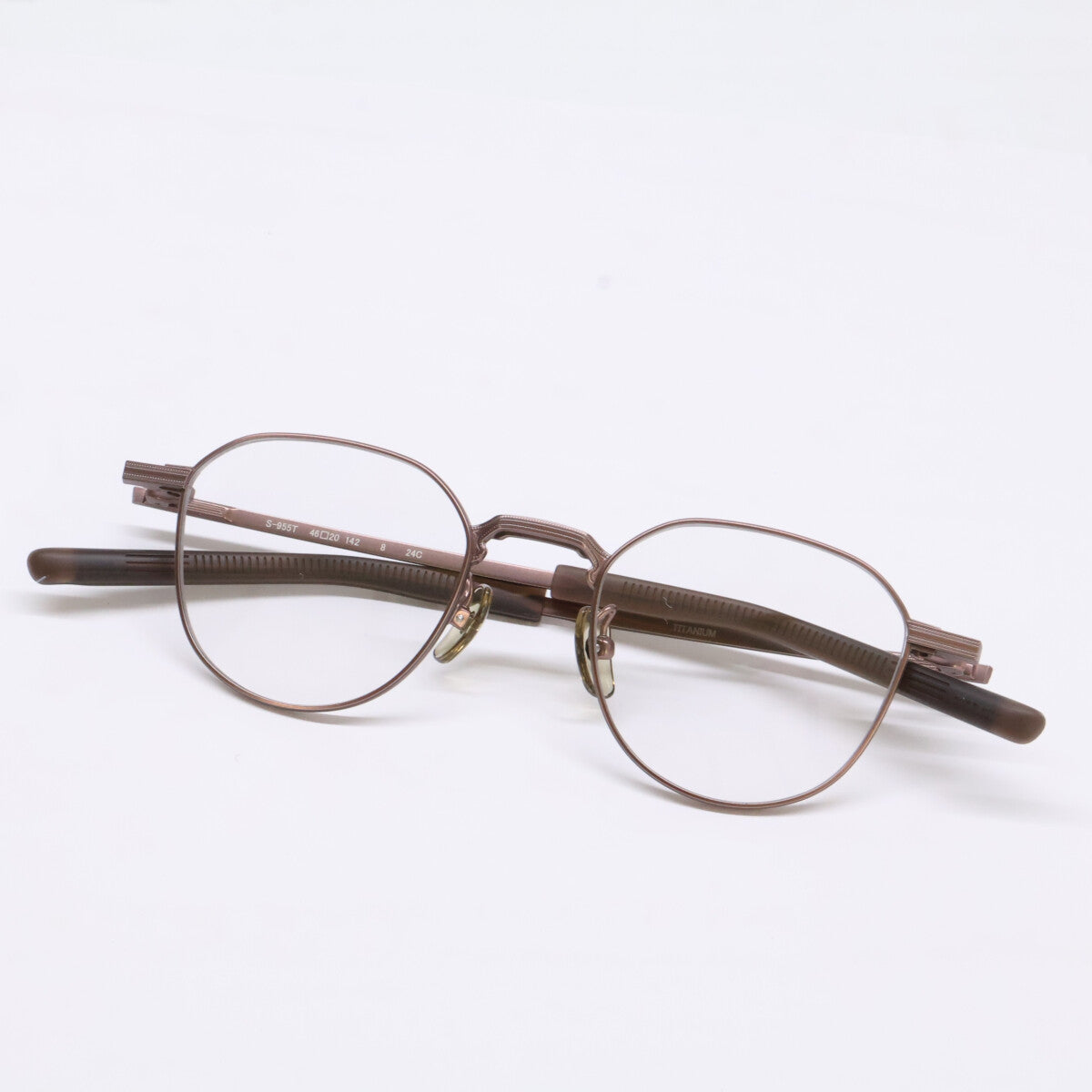 999.9 S-955T 8 Crown Panto Eyeglasses Brown Size 46X20-142
