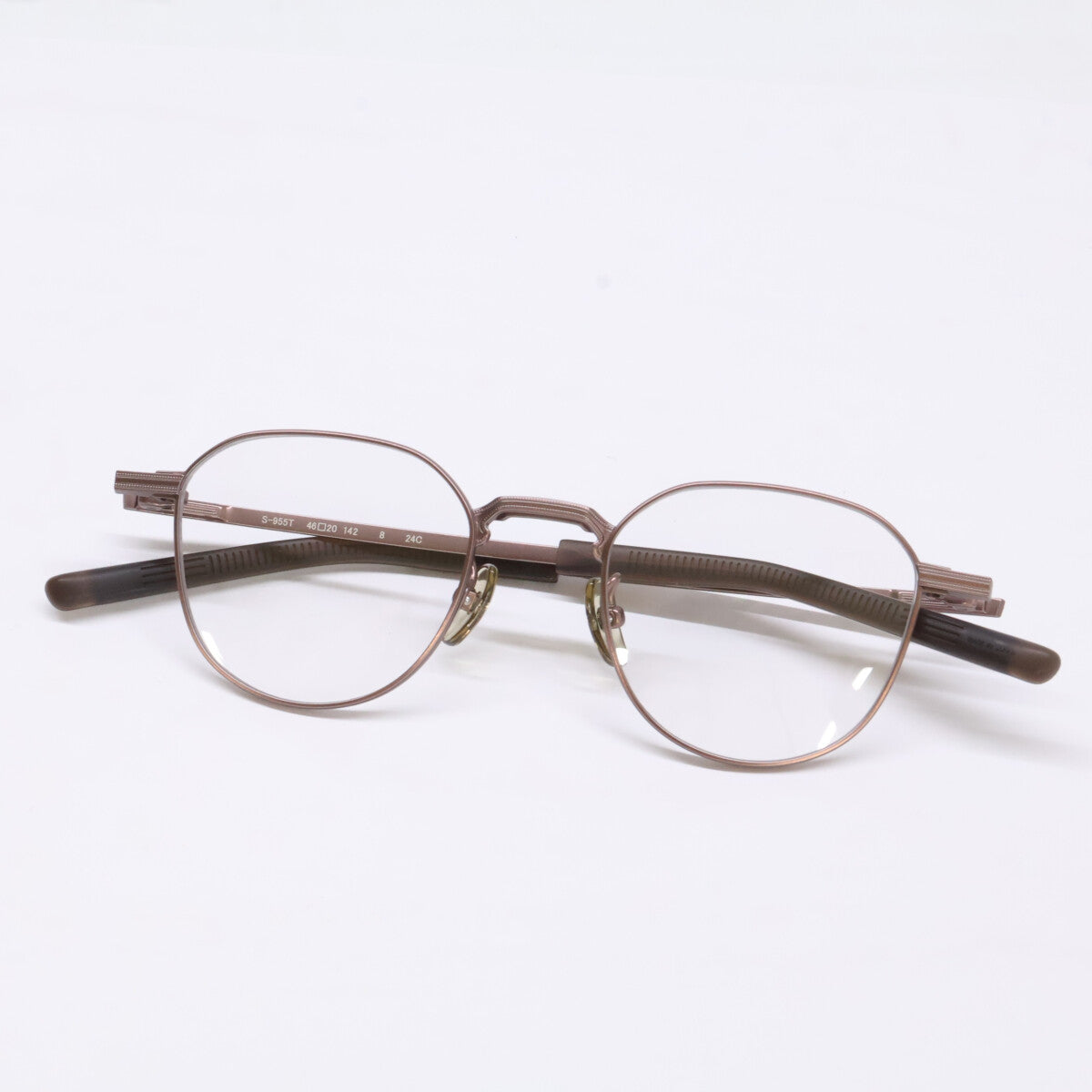 999.9 S-955T 8 Crown Panto Eyeglasses Brown Size 46X20-142
