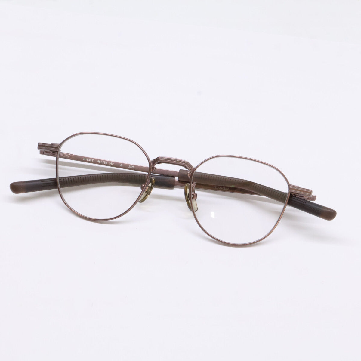 999.9 S-955T 8 Crown Panto Eyeglasses Brown Size 46X20-142