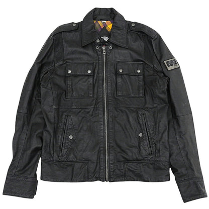 DIESEL Lambskin Check Lining Single Jacket Black Size XL
