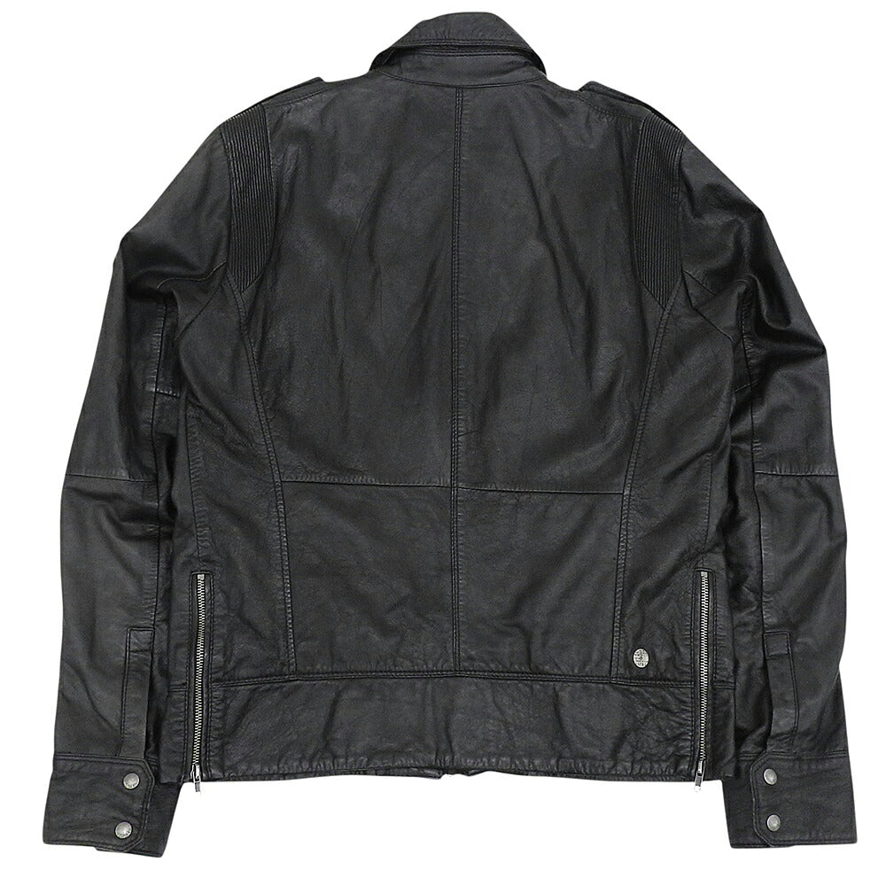 DIESEL Lambskin Check Lining Single Jacket Black Size XL