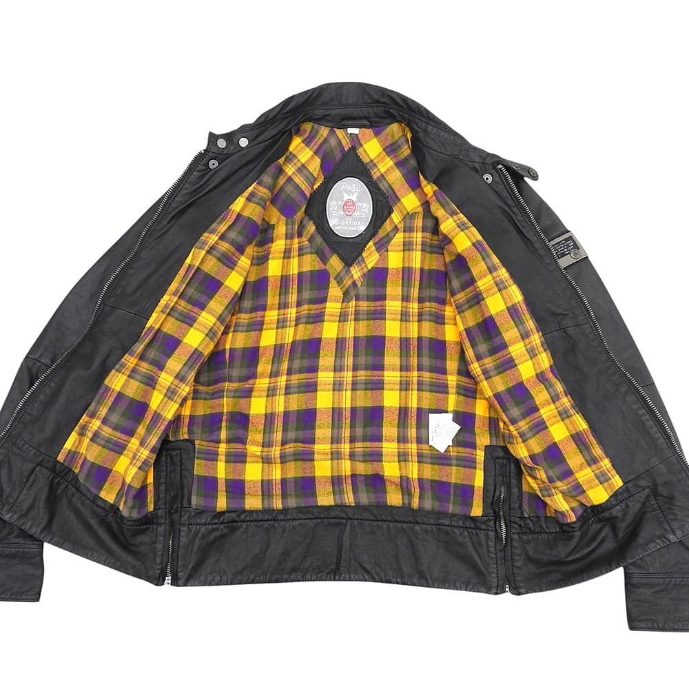 DIESEL Lambskin Check Lining Single Jacket Black Size XL