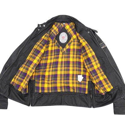 DIESEL Lambskin Check Lining Single Jacket Black Size XL