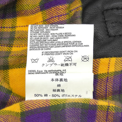 DIESEL Lambskin Check Lining Single Jacket Black Size XL