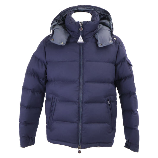 MONCLER MONTGENEVRE Hooded Wool Down Jacket Navy Size 2
