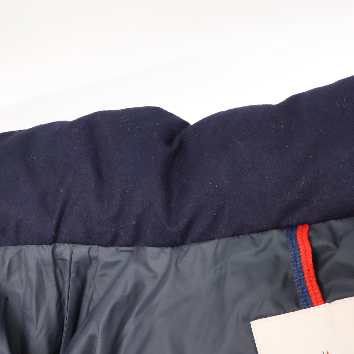 MONCLER MONTGENEVRE Hooded Wool Down Jacket Navy Size 2