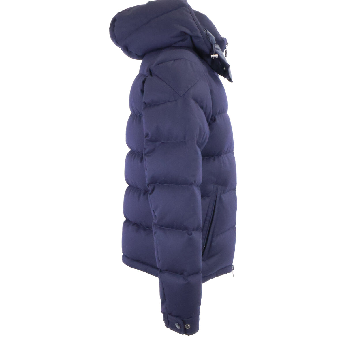 MONCLER MONTGENEVRE Hooded Wool Down Jacket Navy Size 2