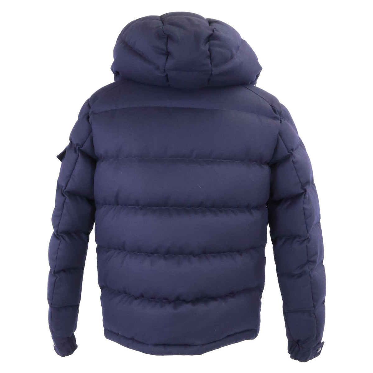 MONCLER MONTGENEVRE Hooded Wool Down Jacket Navy Size 2