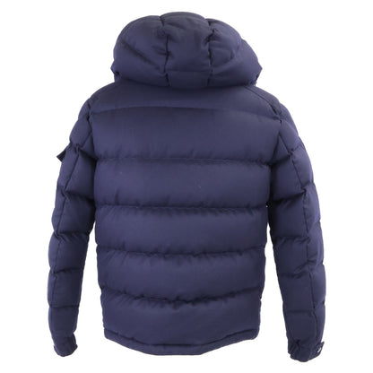 MONCLER MONTGENEVRE Hooded Wool Down Jacket Navy Size 2