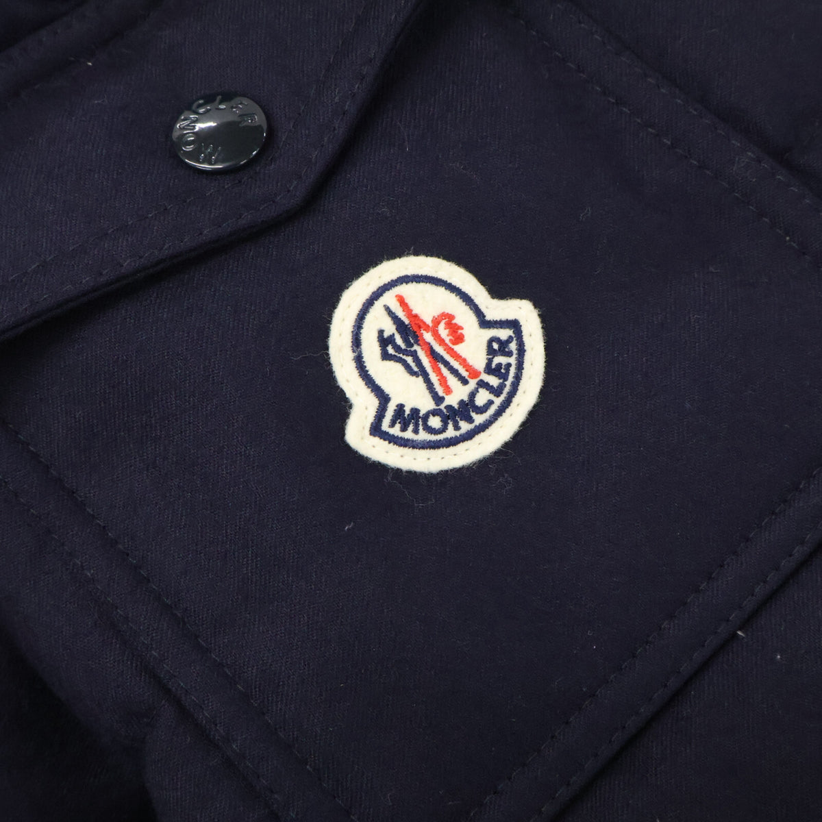 MONCLER MONTGENEVRE Hooded Wool Down Jacket Navy Size 2