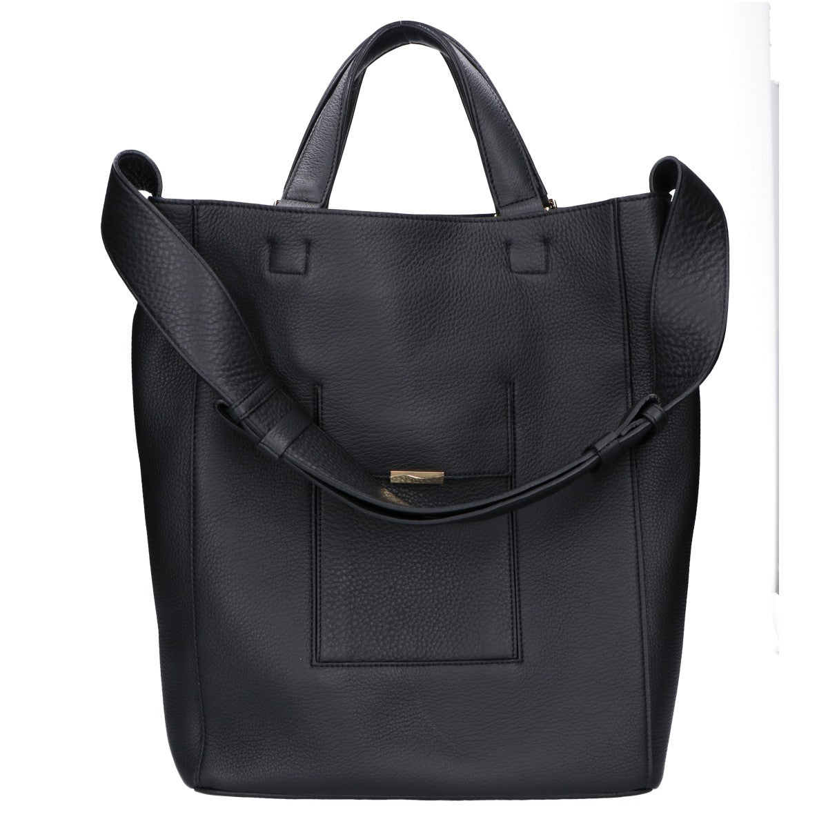 thYme Natural Shrink Leather Tote Bag Black